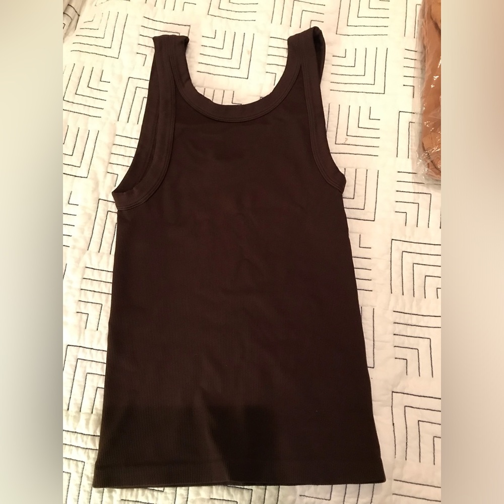 Nikibiki Reversible Ribbed Tank Top in Chocolate NWOT